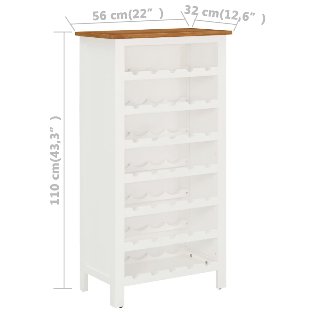 Wine Cabinet 56X32X110 Cm Solid Oak Wood