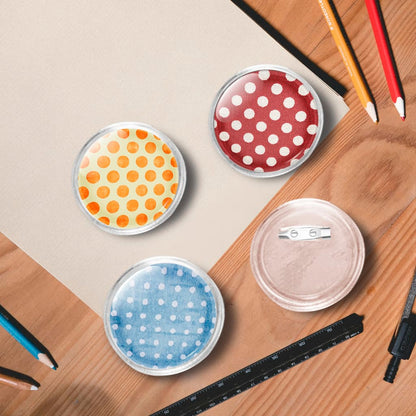 Button Badges Kit With Pins 100 Sets Acrylic