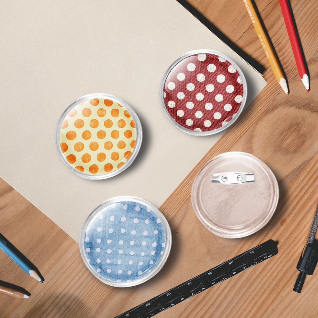 Button Badges Kit With Pins 100 Sets Acrylic