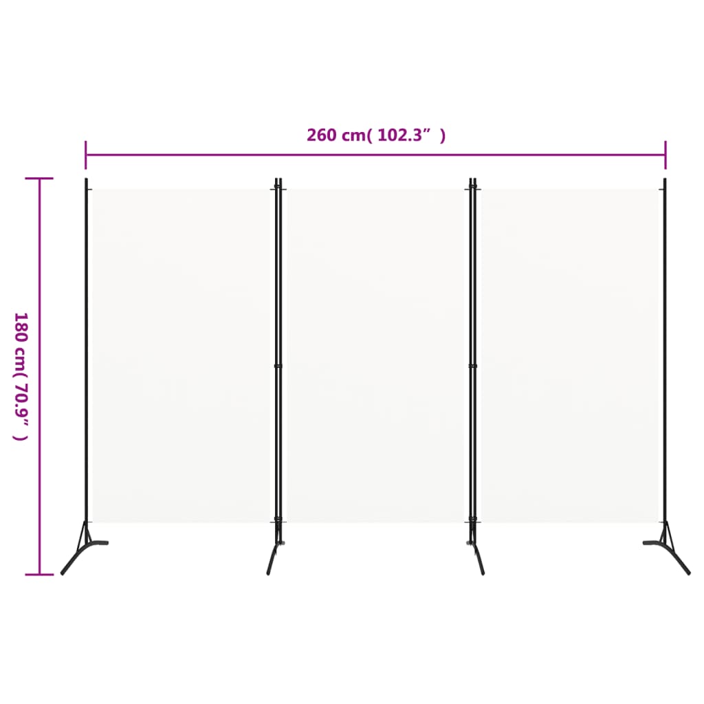 3-Panel Room Divider Fabric