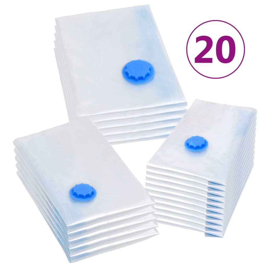 Vacuum Travel Storage Bags Clothing Bags 3 Sizes 20 Pcs