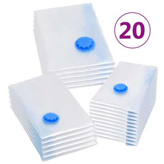 Vacuum Travel Storage Bags Clothing Bags 3 Sizes 20 Pcs