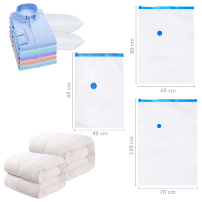 Vacuum Travel Storage Bags Clothing Bags 3 Sizes 20 Pcs