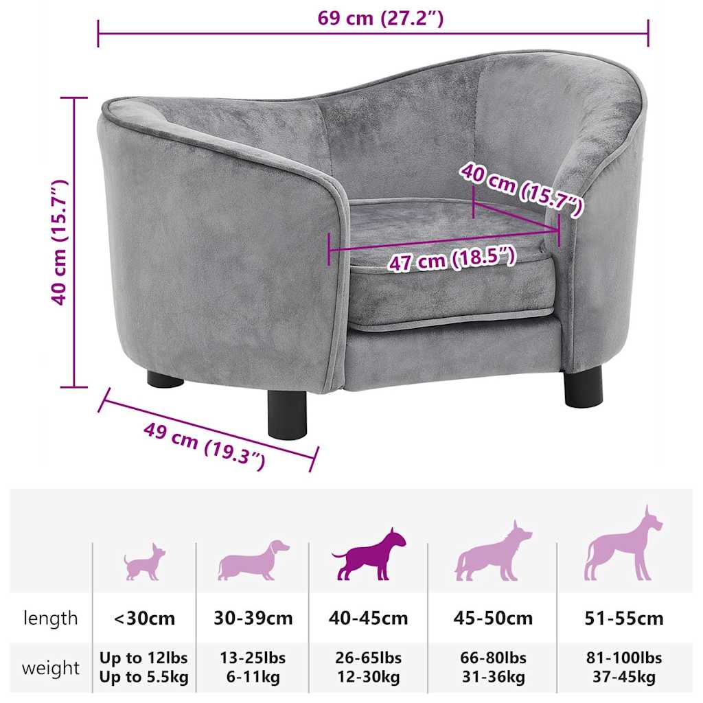 Dog Sofa 69X49X40 Cm Plush
