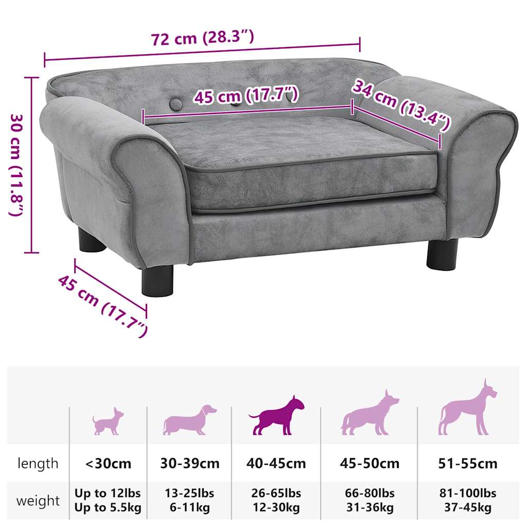 Dog Sofa 72X45X30 Cm Plush