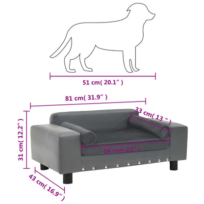 Dog Sofa 81X43X31 Cm Plush And Faux Leather