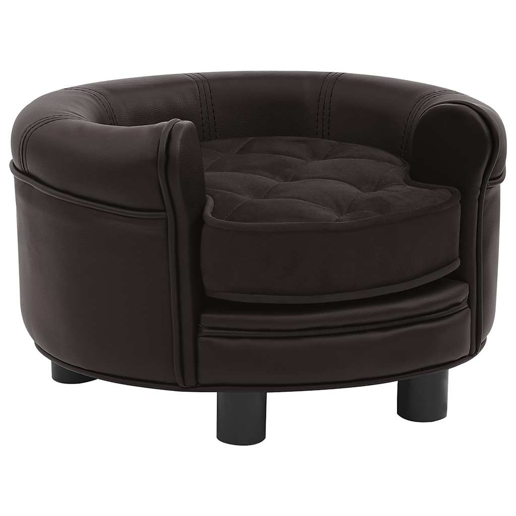 Dog Sofa 48X48X32 Cm Plush And Faux Leather