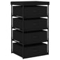 Storage Rack With 4 Fabric Baskets Steel