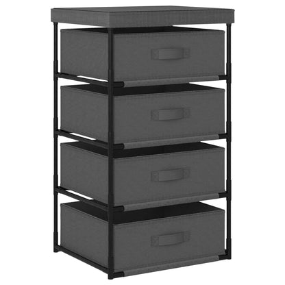 Storage Rack With 4 Fabric Baskets Steel