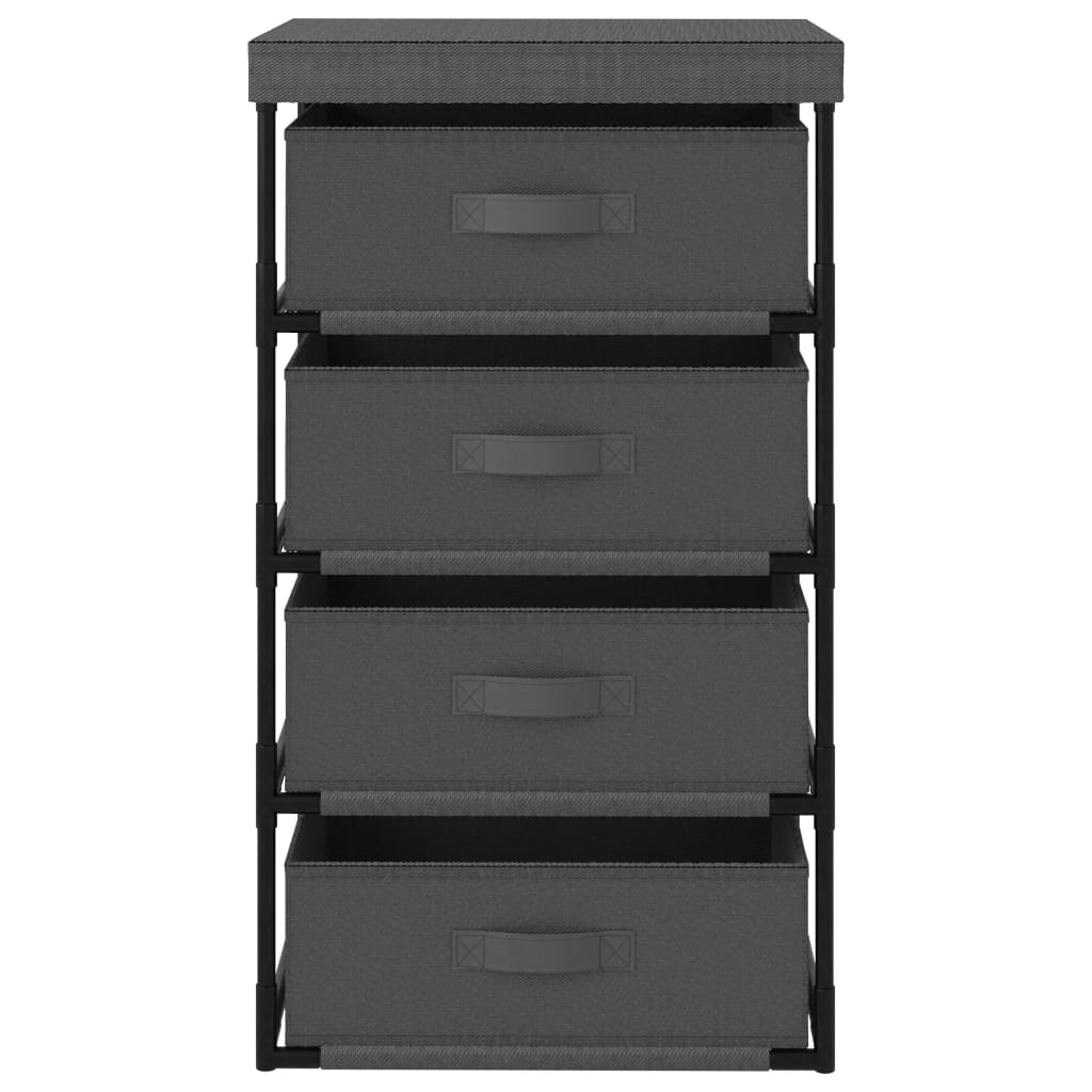 Storage Rack With 4 Fabric Baskets Steel