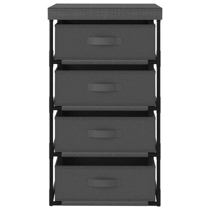 Storage Rack With 4 Fabric Baskets Steel