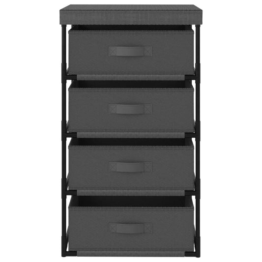 Storage Rack With 4 Fabric Baskets Steel