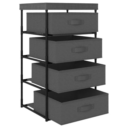 Storage Rack With 4 Fabric Baskets Steel