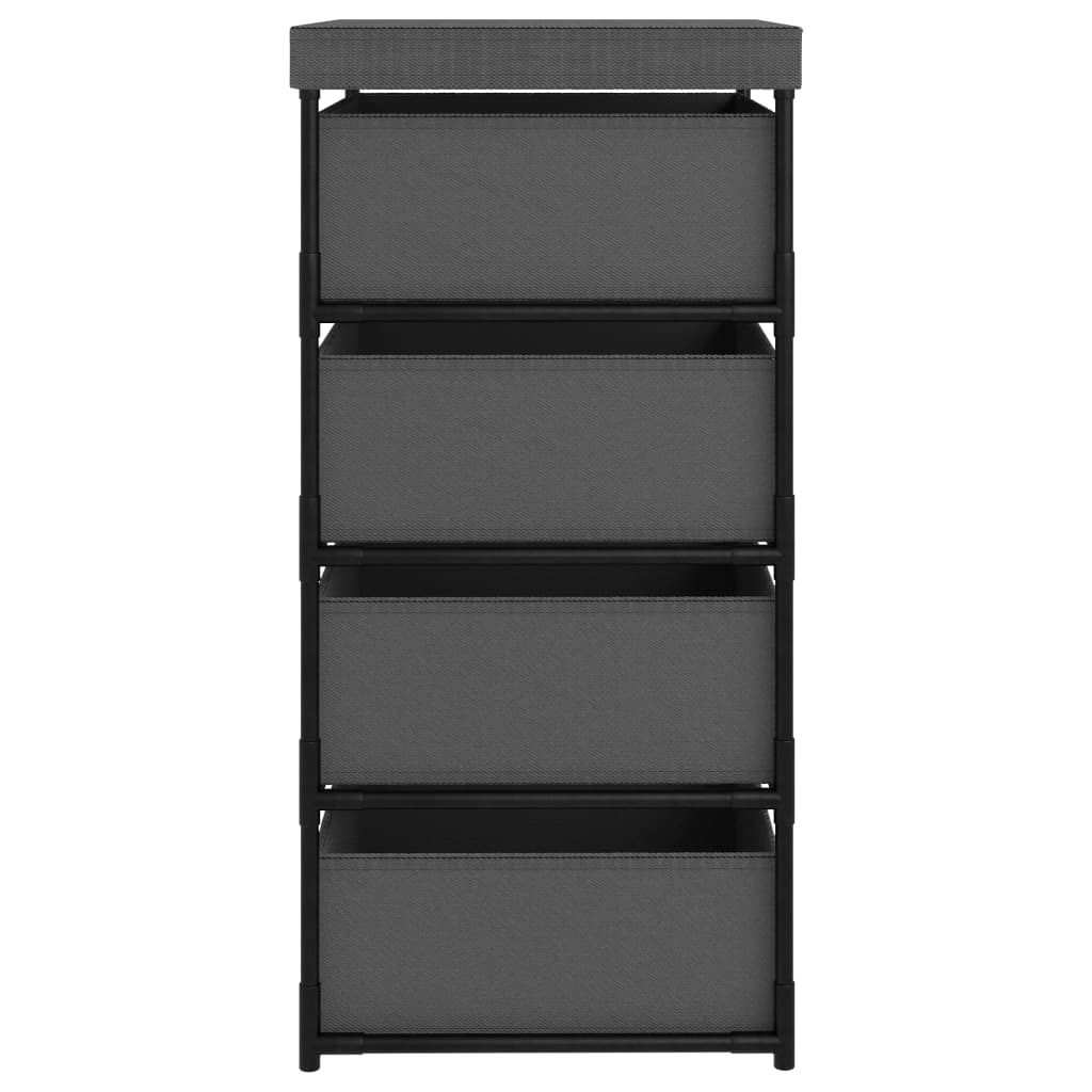 Storage Rack With 4 Fabric Baskets Steel