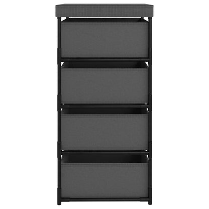 Storage Rack With 4 Fabric Baskets Steel