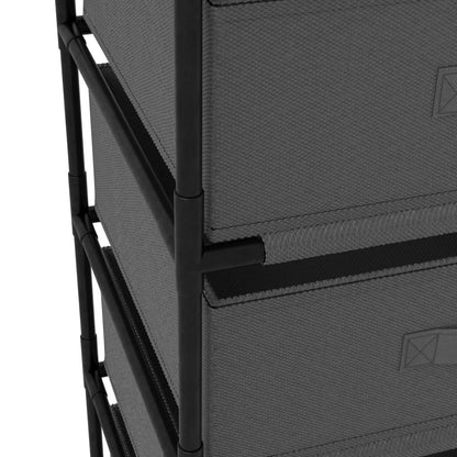 Storage Rack With 4 Fabric Baskets Steel