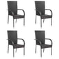 Stackable Outdoor Chairs 4 Pcs Poly Rattan