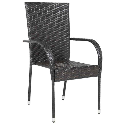 Stackable Outdoor Chairs 4 Pcs Poly Rattan