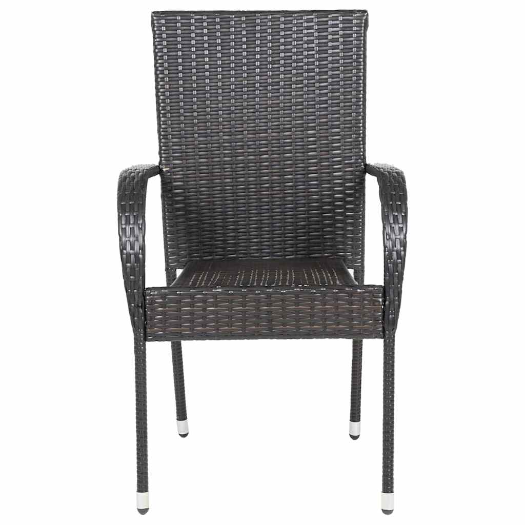 Stackable Outdoor Chairs 4 Pcs Poly Rattan