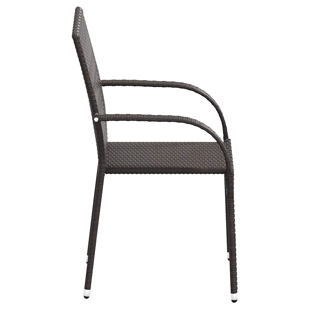 Stackable Outdoor Chairs 4 Pcs Poly Rattan