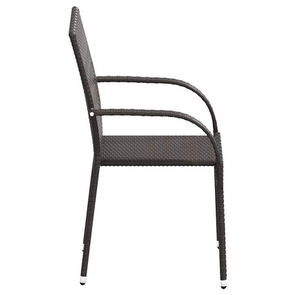 Stackable Outdoor Chairs 4 Pcs Poly Rattan