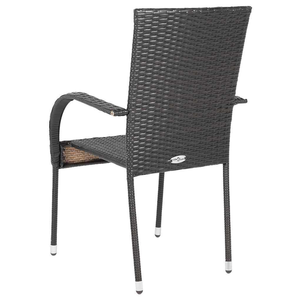 Stackable Outdoor Chairs 4 Pcs Poly Rattan