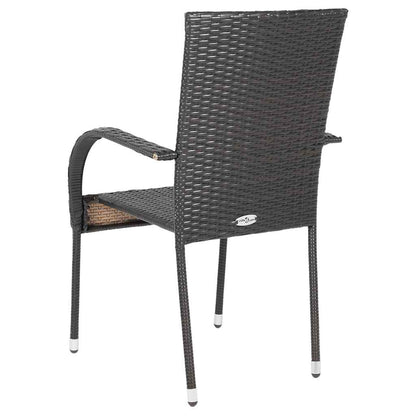 Stackable Outdoor Chairs 4 Pcs Poly Rattan