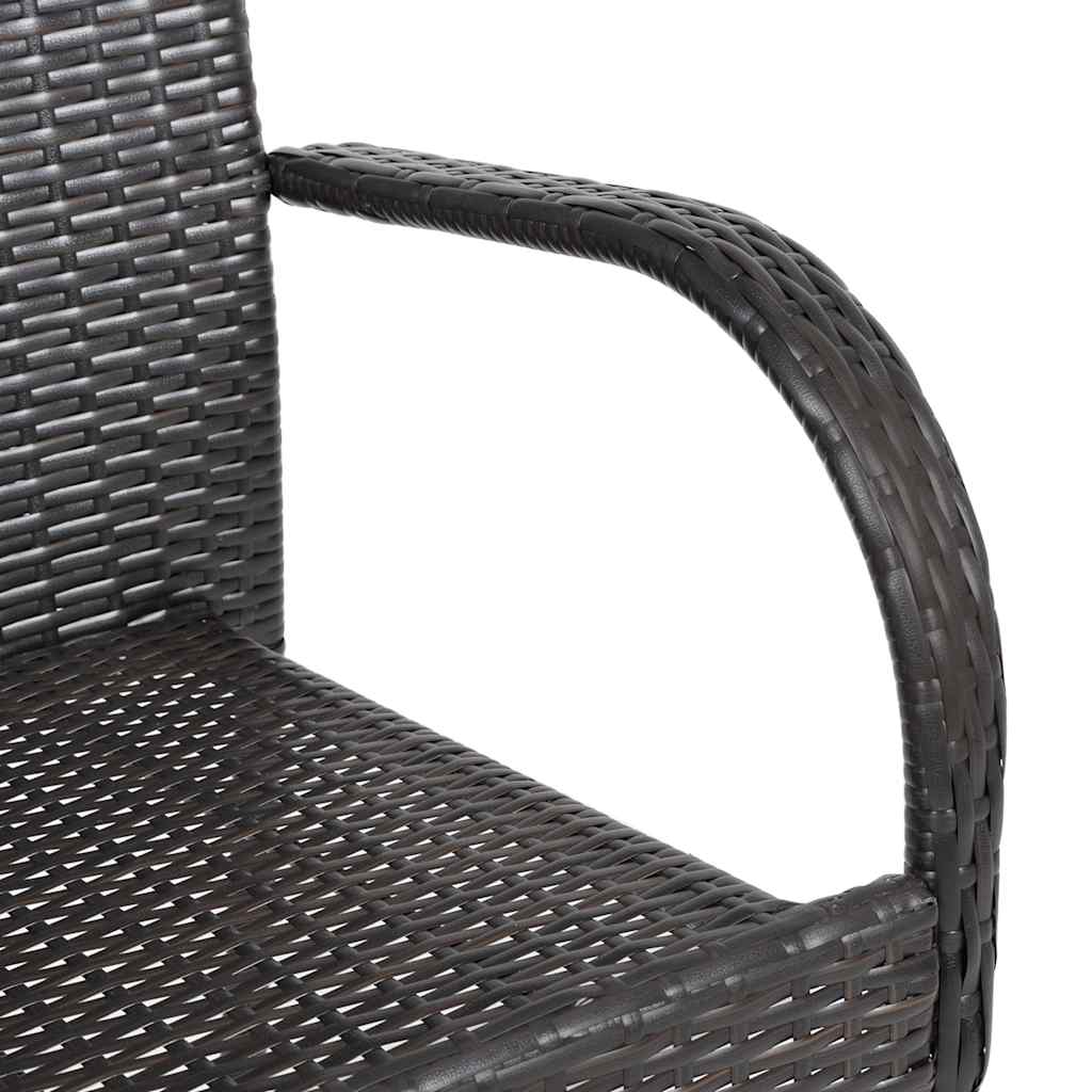 Stackable Outdoor Chairs 4 Pcs Poly Rattan