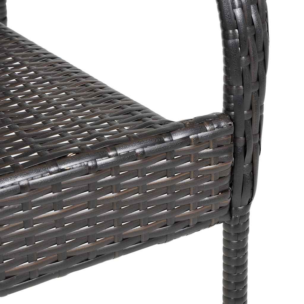 Stackable Outdoor Chairs 4 Pcs Poly Rattan