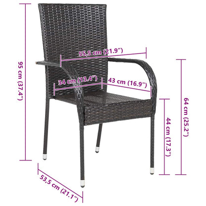 Stackable Outdoor Chairs 4 Pcs Poly Rattan