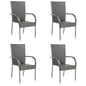 Stackable Outdoor Chairs 4 Pcs Poly Rattan