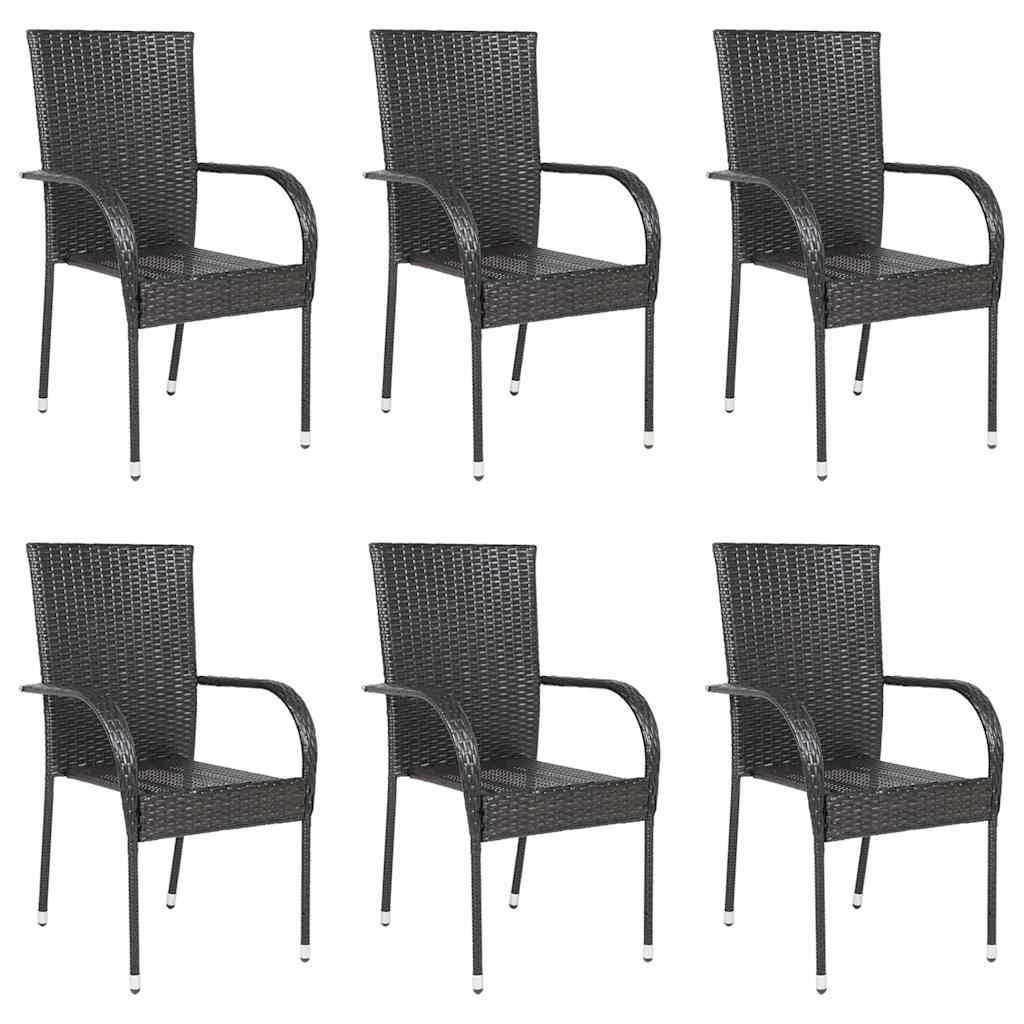 Stackable Outdoor Chairs 4 Pcs Poly Rattan