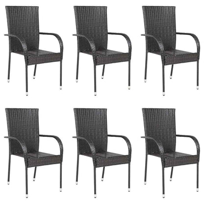 Stackable Outdoor Chairs 4 Pcs Poly Rattan