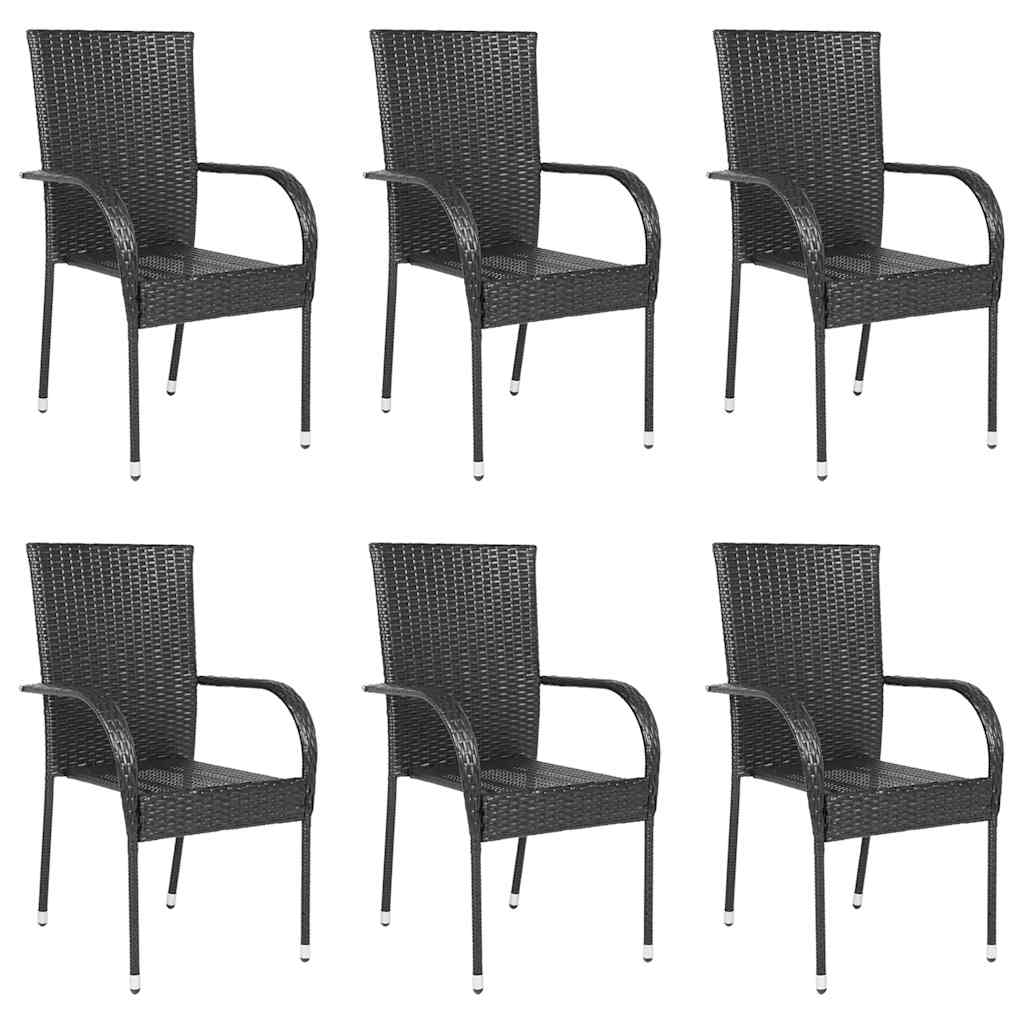 Stackable Outdoor Chairs 4 Pcs Poly Rattan