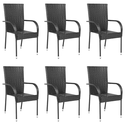 Stackable Outdoor Chairs 4 Pcs Poly Rattan