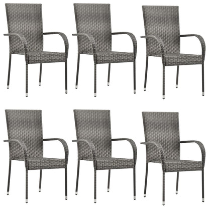 Stackable Outdoor Chairs 4 Pcs Poly Rattan