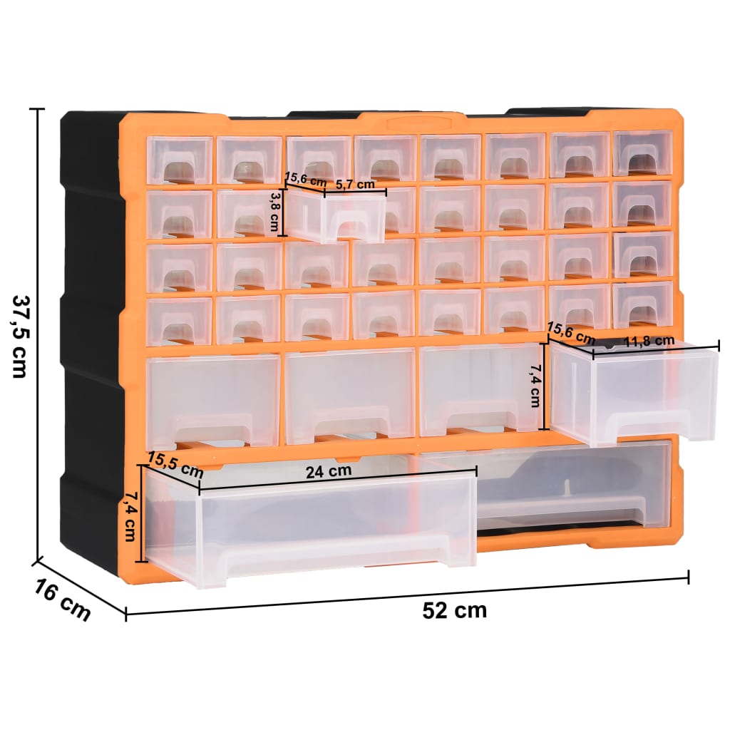 Multi-Drawer Organiser With 52X16X37.5 Cm