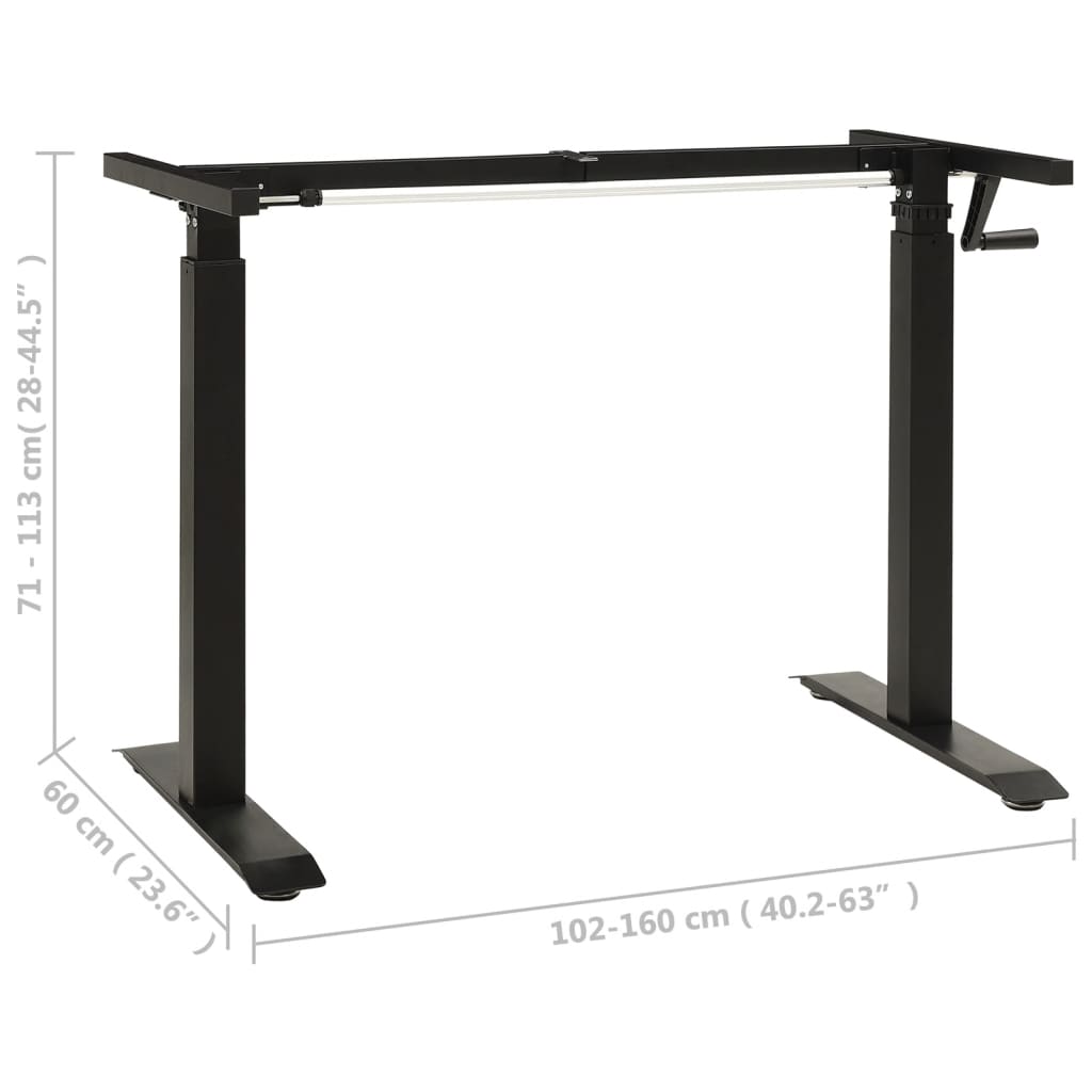 Manual Height Adjustable Standing Desk Frame Hand Crank