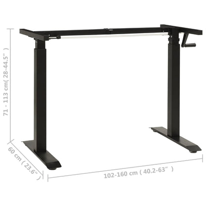 Manual Height Adjustable Standing Desk Frame Hand Crank