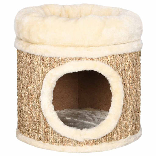 Cat House With Luxury Cushion 33 Cm Seagrass