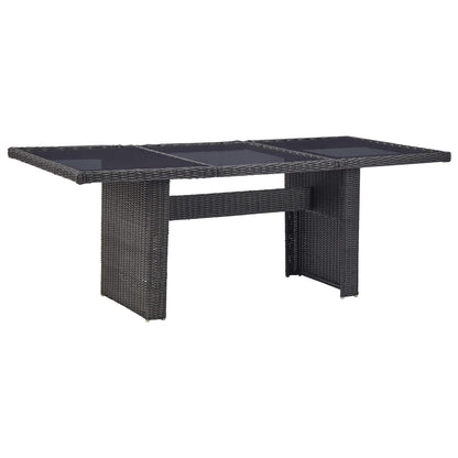 Garden Dining Table Black 200X100X74 Cm Poly Rattan