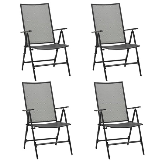 Folding Mesh Chairs 4 Pcs Steel