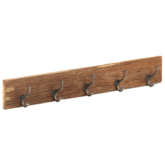 Hall Hanger With 5 Hooks 100X2.5X15 Cm Solid Reclaimed Wood
