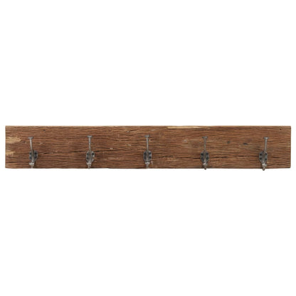 Hall Hanger With 5 Hooks 100X2.5X15 Cm Solid Reclaimed Wood