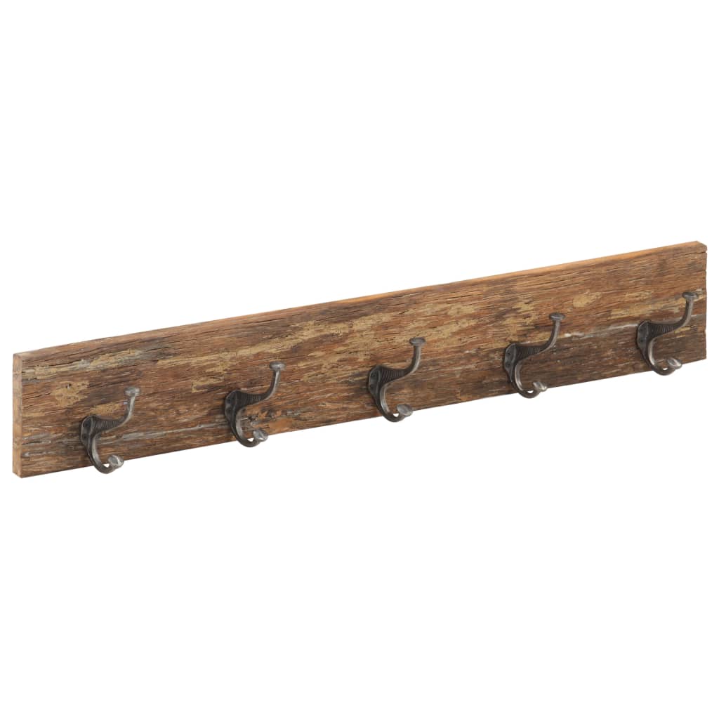 Hall Hanger With 5 Hooks 100X2.5X15 Cm Solid Reclaimed Wood