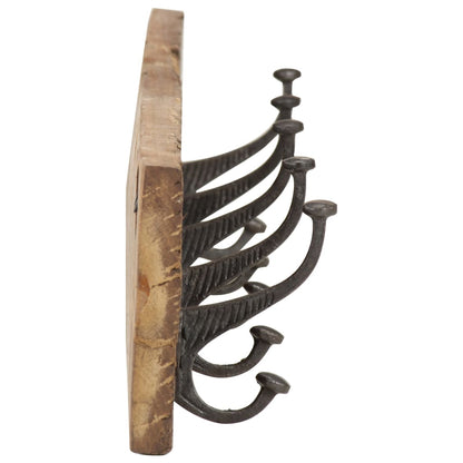 Hall Hanger With 5 Hooks 100X2.5X15 Cm Solid Reclaimed Wood