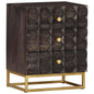 Bed Cabinet Black Solid Mango Wood