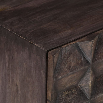 Bed Cabinet Black Solid Mango Wood
