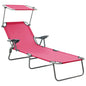 Sun Lounger With Canopy Steel Blue