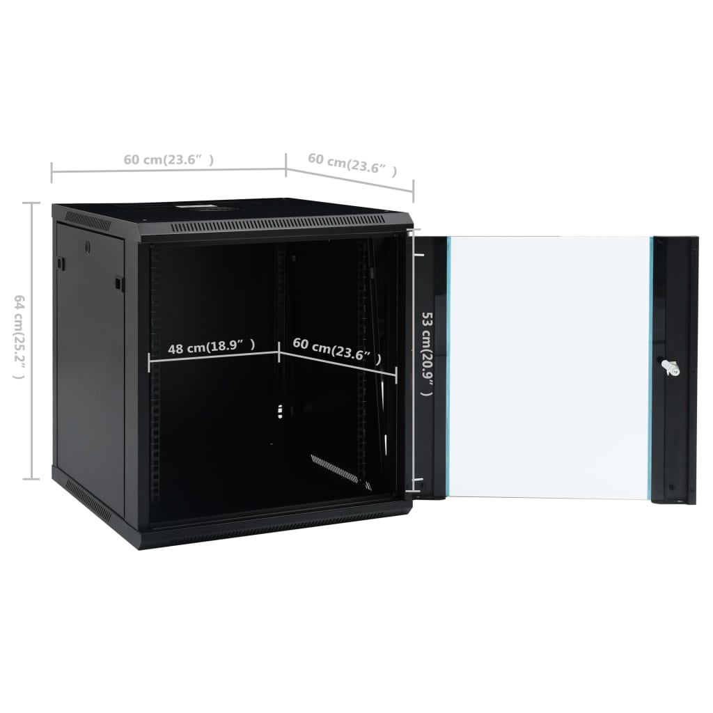 12U Wall Mounted Network Cabinet 19" Ip20